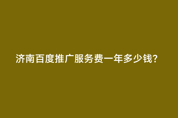 济南百度推广服务费一年多少钱？