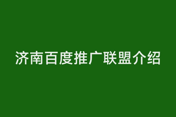 济南百度推广联盟介绍