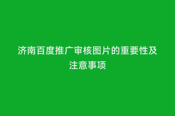 济南百度推广审核图片的重要性及注意事项