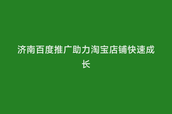 济南百度推广助力淘宝店铺快速成长