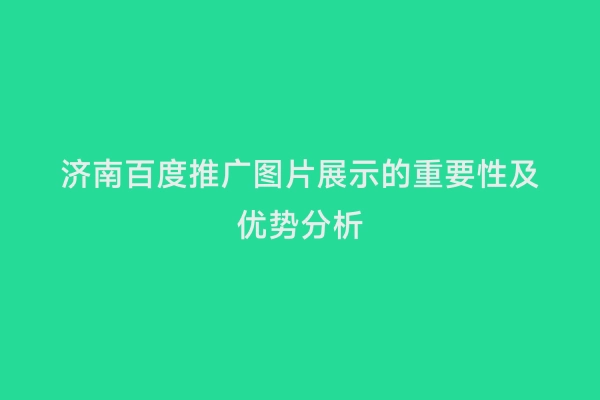 济南百度推广图片展示的重要性及优势分析