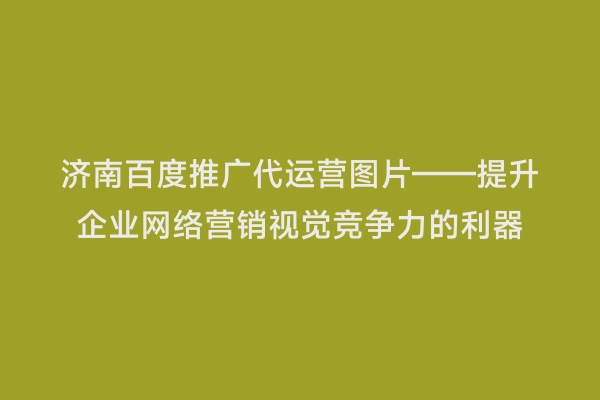 济南百度推广代运营图片——提升企业网络营销视觉竞争力的利器